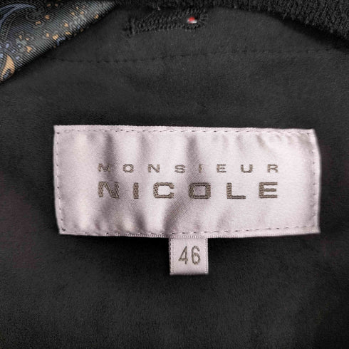ムッシュ二コル MONSIEUR NICOLE フェイクスウェード ハイネック ジップアップジャケット 裏地ペイズリー メンズ 46