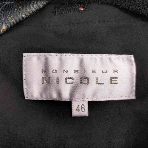ムッシュ二コル MONSIEUR NICOLE フェイクスウェード ハイネック ジップアップジャケット 裏地ペイズリー メンズ 46