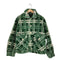 ザラ ZARA グリーンチェック クロップド丈 ボアジャケット レディース import:S