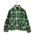 ザラ ZARA グリーンチェック クロップド丈 ボアジャケット レディース import:S