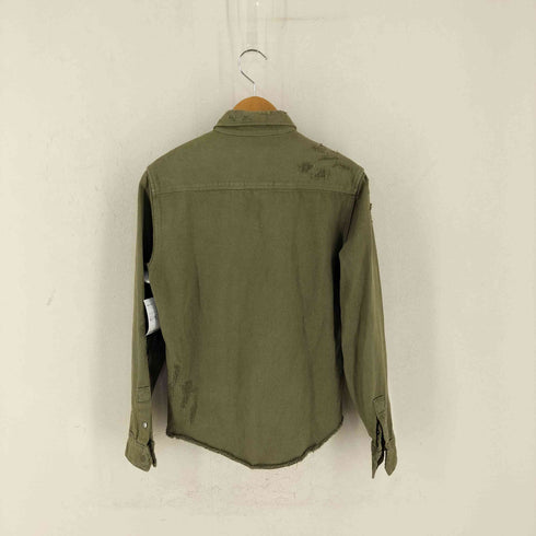 ザラ ZARA リラックスフィット ダメージミリタリーシャツ メンズ