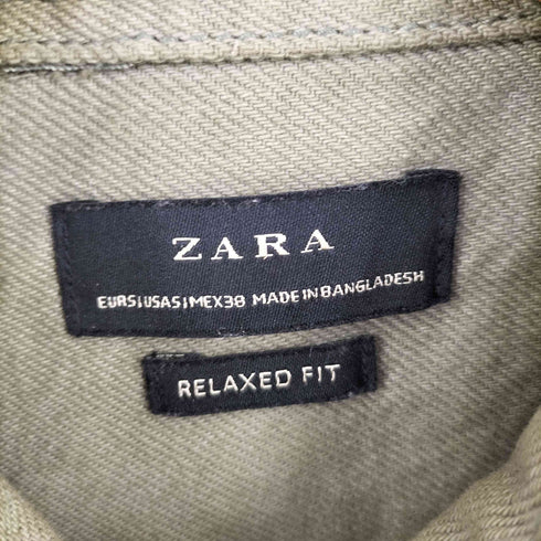 ザラ ZARA リラックスフィット ダメージミリタリーシャツ メンズ