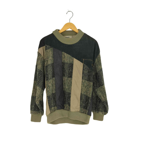 VITTORIO パネルレザー アクリルニット メンズ import:M