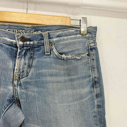ゲス GUESS ダメージ加工 ローライズ フレア デニムパンツ Y2K レディース US:26-27