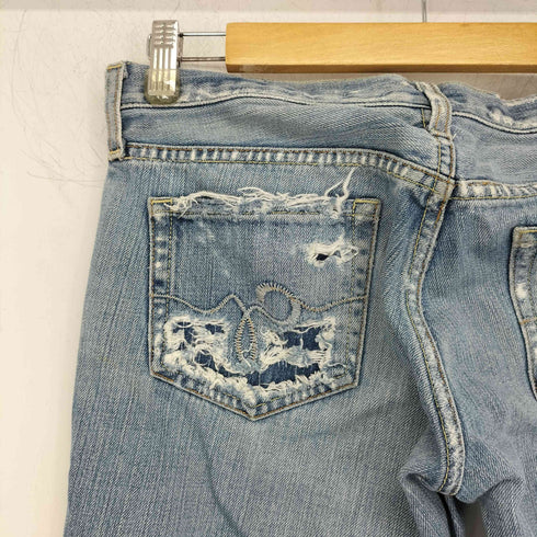 ゲス GUESS ダメージ加工 ローライズ フレア デニムパンツ Y2K レディース US:26-27
