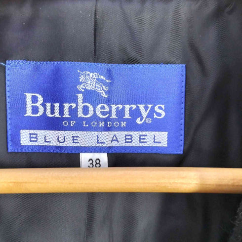 バーバリーブルーレーベル BURBERRY BLUE LABEL メルトンウール ナイロン チェスターコート レディース EUR:38