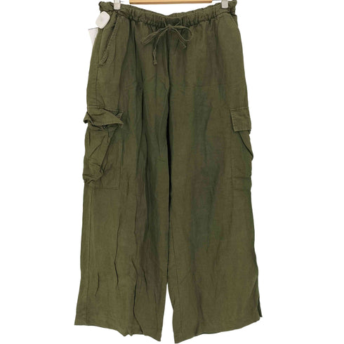 ギャップ Gap Mid Rise Linen-Cotton Pull-On Cargo Pants メンズ import:L