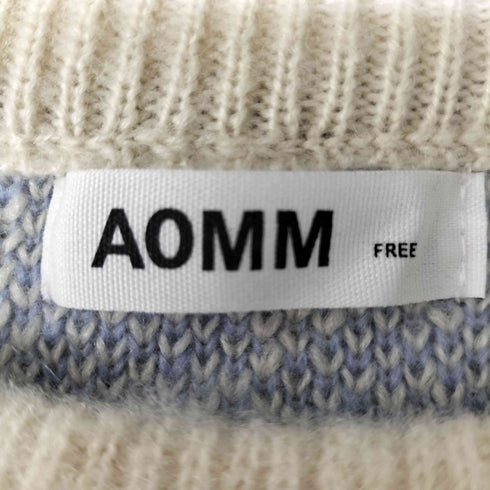 AOMM フロント刺繍 シャギーニット レディース FREE