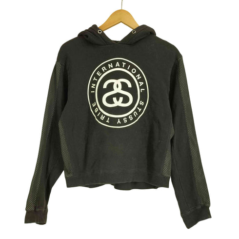 ステューシー Stussy クロップド SSリンク メッシュプルオーバーパーカー 裾ロゴテープ レディース 6