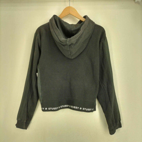ステューシー Stussy クロップド SSリンク メッシュプルオーバーパーカー 裾ロゴテープ レディース 6