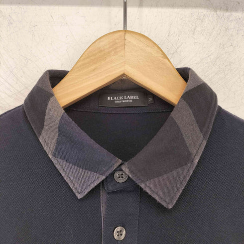 ブラックレーベルクレストブリッジ BLACK LABEL CRESTBRIDGE ワンポイント刺繍ロゴ チェック切替 コットン ポロシャツ メンズ import:M