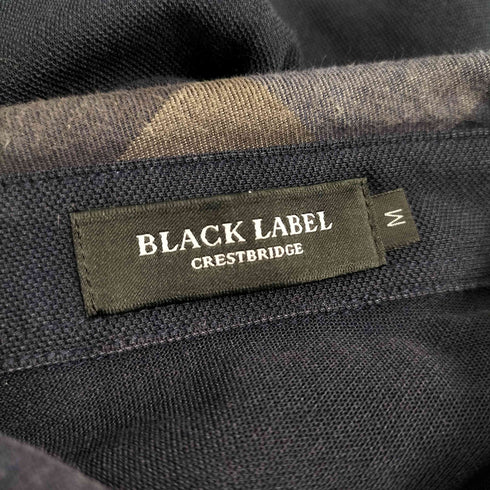 ブラックレーベルクレストブリッジ BLACK LABEL CRESTBRIDGE ワンポイント刺繍ロゴ チェック切替 コットン ポロシャツ メンズ import:M