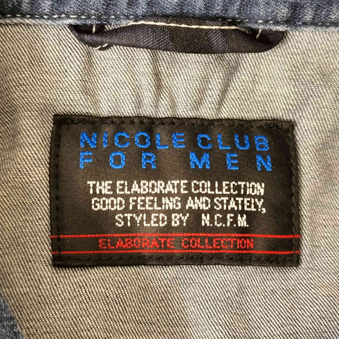 ニコルクラブフォーメン NICOLE CLUB FOR MEN パッチワークデニムシャツ メンズ 48