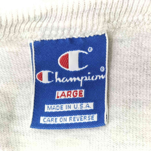 チャンピオン Champion 90S MADE IN USA カレッジプリントクルーネックS/S Tシャツ メンズ import:L