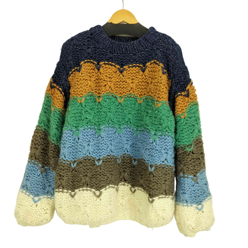 SENSEERA アクリルウール マルチカラーニット 編み込みニット メンズ import:M