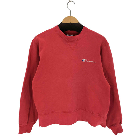 チャンピオン Champion メキシコ製 ロゴ刺繍 vガゼット クルーネックスウェット レディース import:M