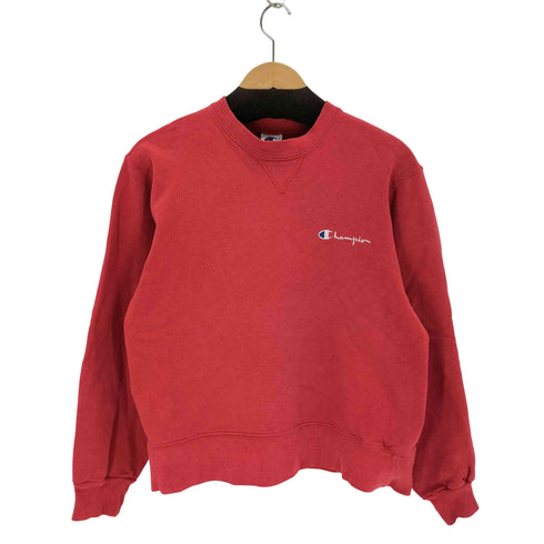 チャンピオン Champion メキシコ製 ロゴ刺繍 vガゼット クルーネックスウェット レディース import:M