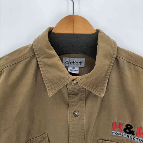 カーハート Carhartt 企業ロゴ刺繍 ヘビーウェイトコットンワークシャツ メンズ import:XL