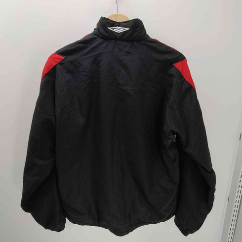 アンブロ UMBRO 00S ロゴ刺繍 裏地メッシュ スイッチング カラー ポリ トラック ジャケット ブルゾン 裾ドローコード メンズ import:L