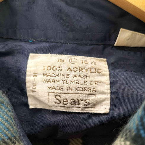 シアーズ Sears 90S L/S アクリル ネル シャツ メンズ import:L