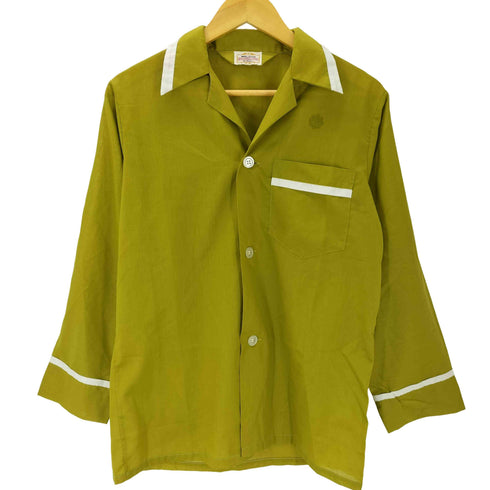 WELDON 60-70S ポリ コットン L/S シアー 開襟 オープンカラー パジャマ シャツ メンズ import:S