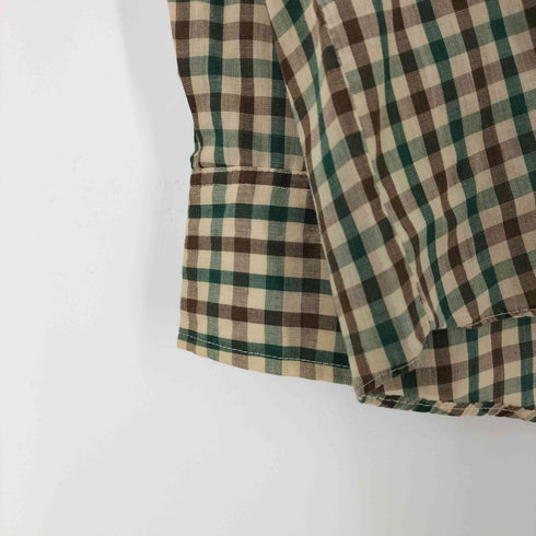 ジェーシーペニー JC Penney 70S 黒タグ L/S コットン ポリ シアー チェック シャツ メンズ import:XL