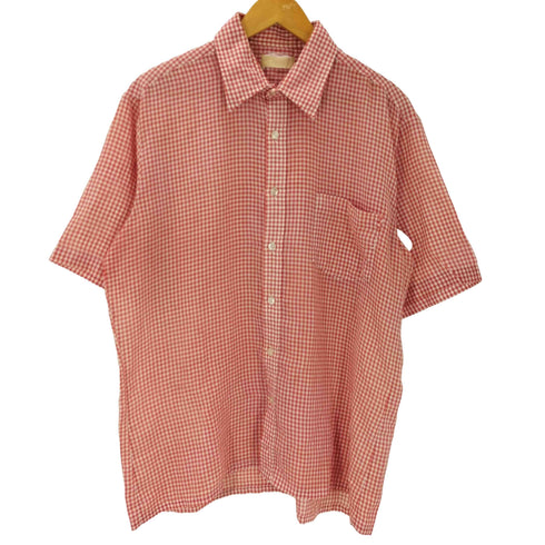 Kentfield 60-70S ギンガムチェック S/S ボックス シャツ 襟芯 メンズ