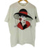 90S USA製 FACE IT ボディ ビーズ装飾 アーティスト カジノガール プリント S/S Tシャツ シングルステッチ メンズ