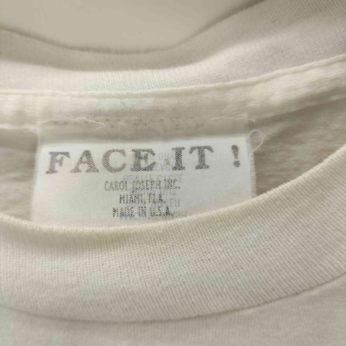 90S USA製 FACE IT ボディ ビーズ装飾 アーティスト カジノガール プリント S/S Tシャツ シングルステッチ メンズ