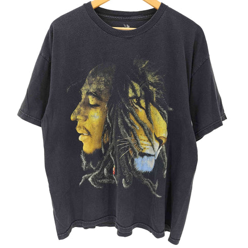 ZION ボディ メキシコ製 US レゲエ ミュージシャン アーティスト ライオン プリント S/S Tシャツ ラスター B系 ビックサイズ メンズ import:XL