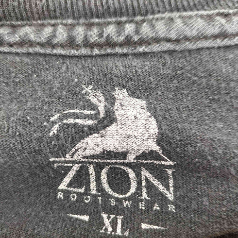 ZION ボディ メキシコ製 US レゲエ ミュージシャン アーティスト ライオン プリント S/S Tシャツ ラスター B系 ビックサイズ メンズ import:XL
