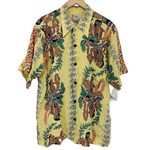 aloha garment レーヨン ストライプ アロハシャツ メンズ import:L