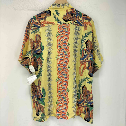 aloha garment レーヨン ストライプ アロハシャツ メンズ import:L