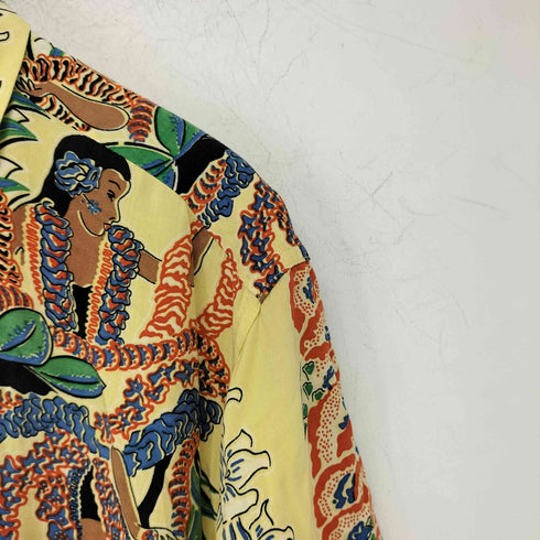 aloha garment レーヨン ストライプ アロハシャツ メンズ import:L