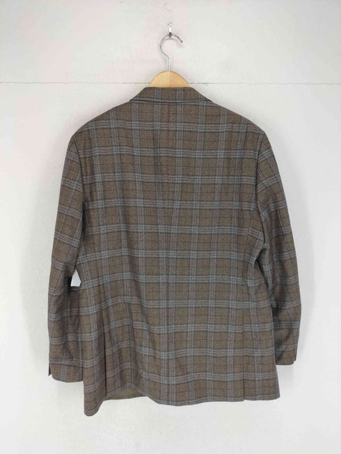 サヴィルロウ SAVILE ROW e.thomas カシミヤ混 チェック テーラードジャケット 総裏 メンズ AB6
