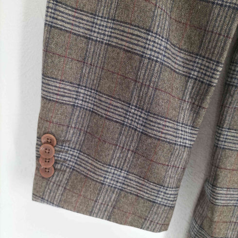 サヴィルロウ SAVILE ROW e.thomas カシミヤ混 チェック テーラードジャケット 総裏 メンズ AB6