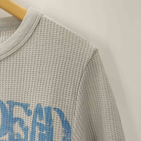 ZION ボディ 00-90S スカル ボーン 1980 プリント ワッフル サーマル L/S US ロック バンド Tシャツ ロンT カットソー メンズ import:M