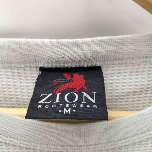 ZION ボディ 00-90S スカル ボーン 1980 プリント ワッフル サーマル L/S US ロック バンド Tシャツ ロンT カットソー メンズ import:M