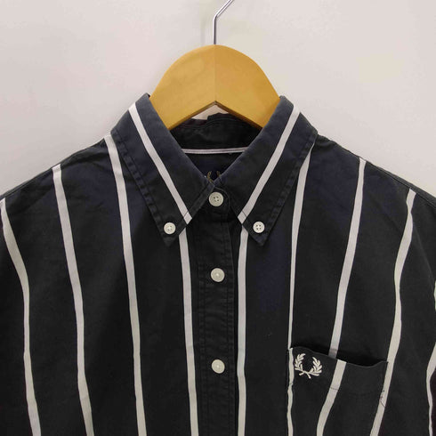 フレッドペリー FRED PERRY STRIPED BUTTON DOWN SHIRT DRESS レディース UK:10