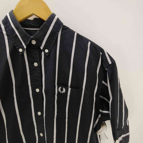 フレッドペリー FRED PERRY STRIPED BUTTON DOWN SHIRT DRESS レディース UK:10