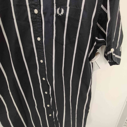 フレッドペリー FRED PERRY STRIPED BUTTON DOWN SHIRT DRESS レディース UK:10