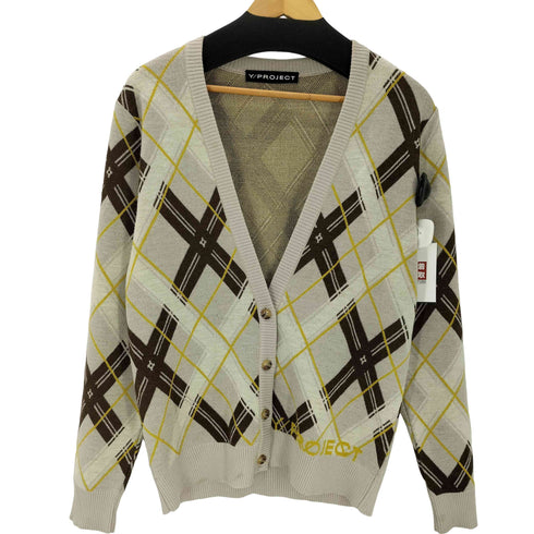 ワイプロジェクト Y/PROJECT MADE IN FRANCE フランス製 アーガイル メリノ アクリル ニット カーディガン レディース EUR:40