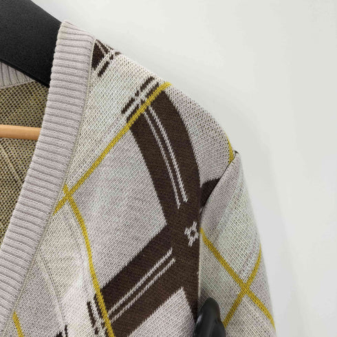 ワイプロジェクト Y/PROJECT MADE IN FRANCE フランス製 アーガイル メリノ アクリル ニット カーディガン レディース EUR:40