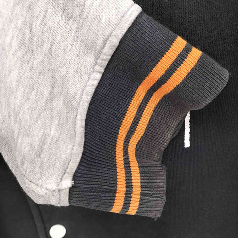 ステューシー Stussy ストックロゴ 袖プリント ナンバリング バイカラー スタジャン メンズ import:L