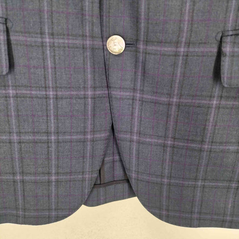 hickey freeman チェック 2Bシングルテーラードジャケット メンズ 98 AB6