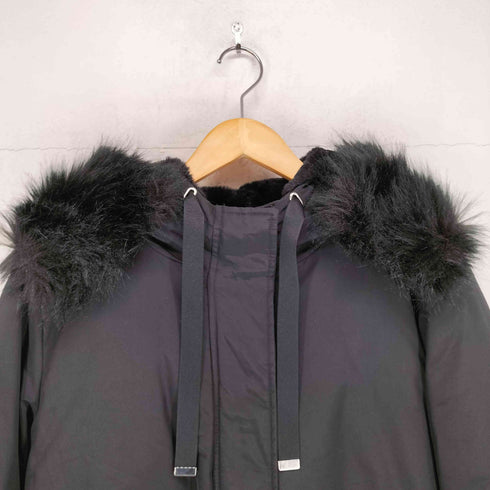 ザラ ZARA フードフェイクファー 中綿ジャケット レディース import:L