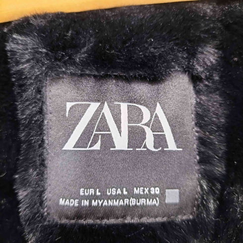ザラ ZARA フードフェイクファー 中綿ジャケット レディース import:L