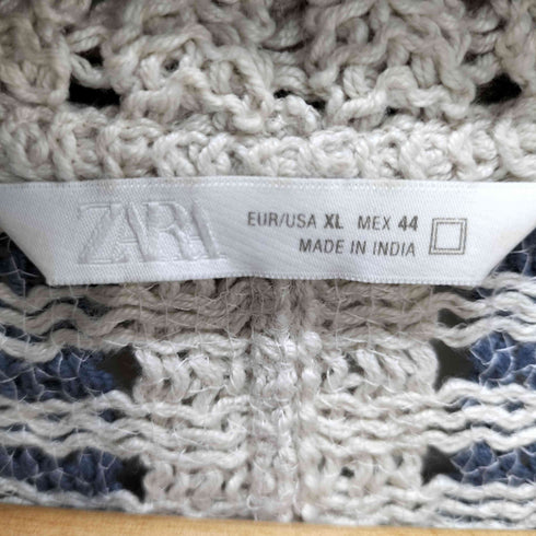 ザラ ZARA テクスチャー クロシェシャツ メンズ import:XL