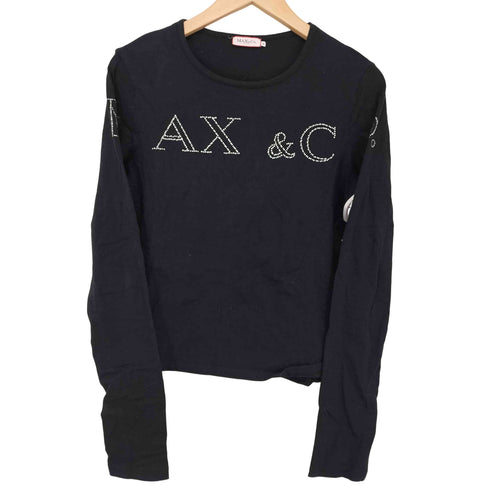 マックスアンドコー MAX&CO. ラインストーンロゴ クルーネックロンT レディース JPN:M
