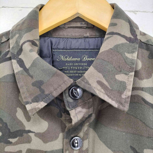 ナノユニバース NANO universe 西川ダウン カモフラ シャツジャケット メンズ JPN:M